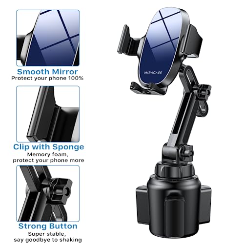 Miracase Universal Cup Phone Holder for Car, [Upgraded Version] Adjustable Long Neck Car Cup Holder Phone Mount Cradle Friendly Compatible with iPhone Samsung Google and All Smartphones, Blue - Image 4