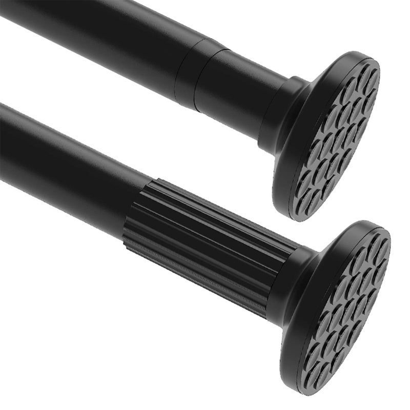 MELCHEF Spring Tension Rod125163 Heavy Duty Room Divider Tension Curtain RodShower Curtain RodsTension Windows Curtain RodsSpring Tension RodAdjustable Tension Curtain Rod Black 