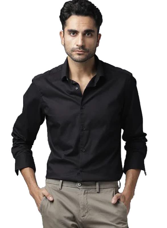 U TURN Slim Fit Casual Shirt for Men - Latest Stylish Shirt for Men - Black, Xx-Large - Image 1