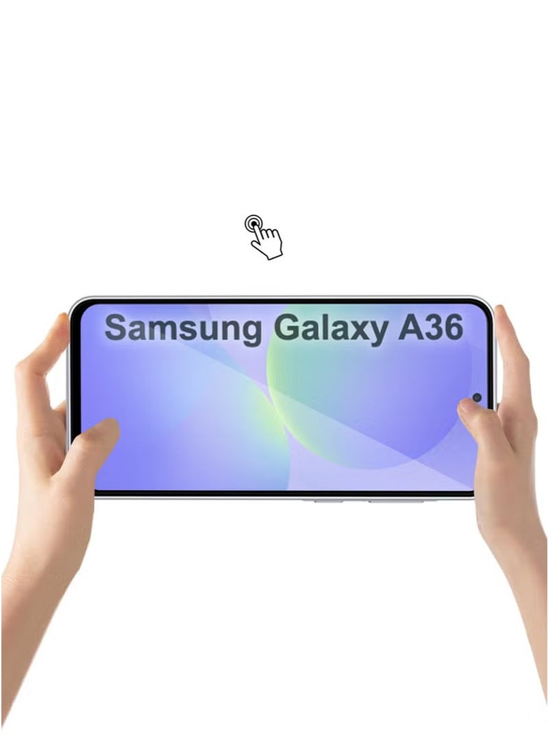 ماركة غير محددة واقي شاشة Samsung Galaxy A36 بتغطية كاملة من الزجاج المقوى 9H، عبوة من 3 قطع، وضوح عالي، مضاد لبصمات الأصابع، من الحافة إلى الحافة، مناسب لهاتف Samsung Galaxy A36 مقاس 6.7 بوصة  - Image 5