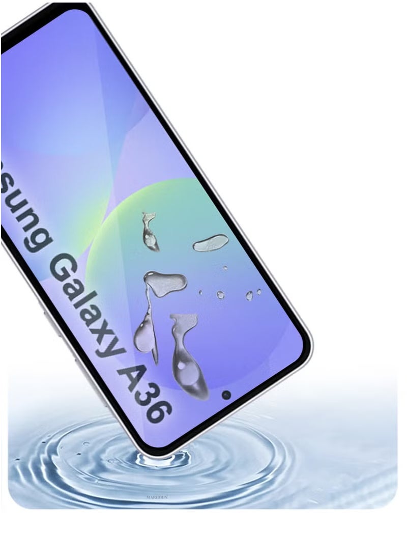 ماركة غير محددة واقي شاشة Samsung Galaxy A36 بتغطية كاملة من الزجاج المقوى 9H، عبوة من 3 قطع، وضوح عالي، مضاد لبصمات الأصابع، من الحافة إلى الحافة، مناسب لهاتف Samsung Galaxy A36 مقاس 6.7 بوصة  - Image 3