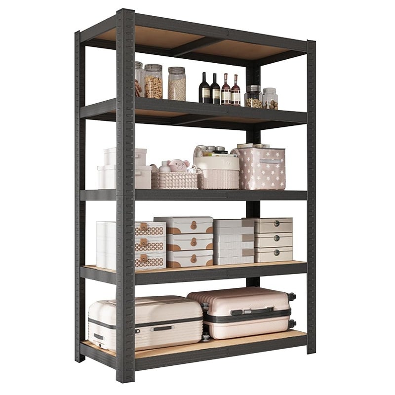 DAYONG 5 Tier Metal Storage Rack, Shelving Units, Storage Shelves, Shelf Storage Organizer for Kitchen, Living room, Bedroom, Office, Balcony (Black) - Image 1