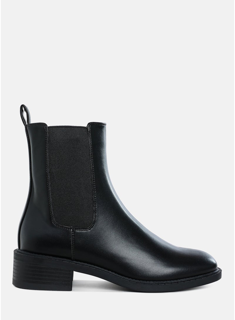 London Rag Women's Stacked Heel Chelsea Boots in Black - Image 1