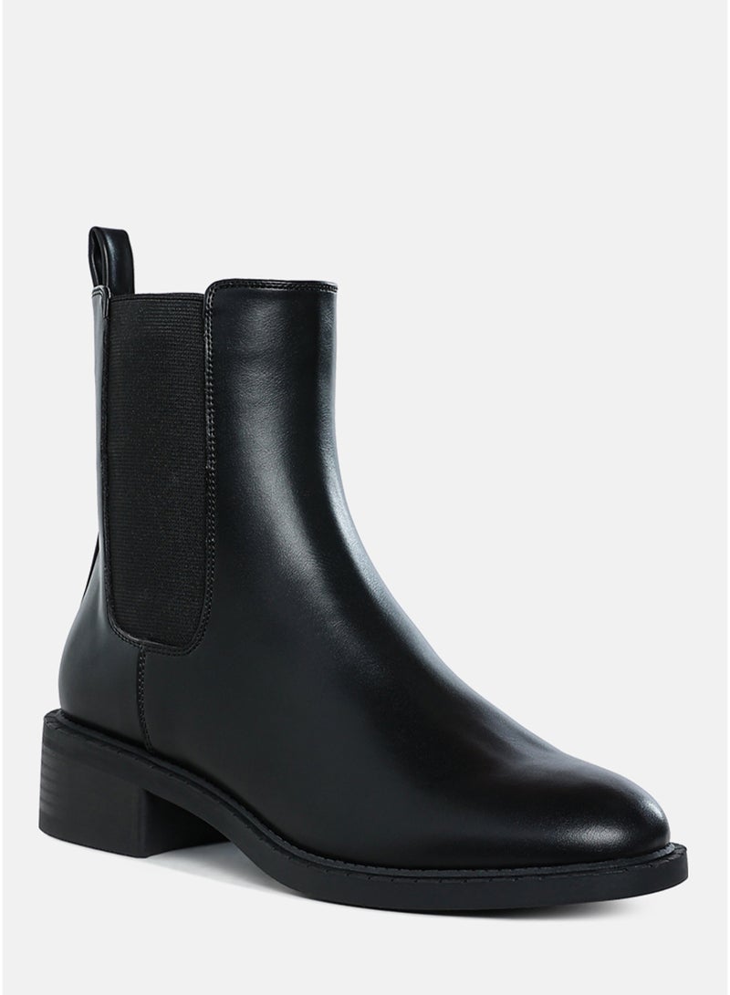 London Rag Women's Stacked Heel Chelsea Boots in Black - Image 2