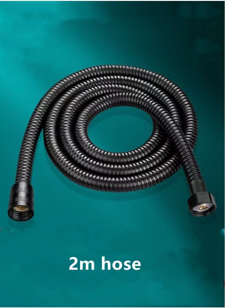 Kutis 1-Set Stainless Steel Shower Hose And Shower Head Base Black  - Image 2
