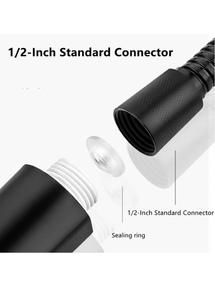 Kutis 1-Set Stainless Steel Shower Hose And Shower Head Base Black  - Image 3