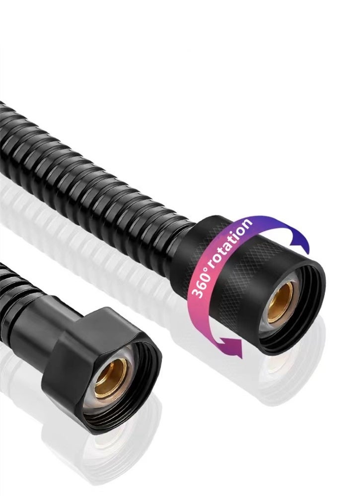Kutis 1-Set Stainless Steel Shower Hose And Shower Head Base Black  - Image 4
