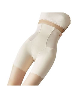 Women Mesh Splicing High Waist Body Shaper Shorts Tummy Control Shapewear Thigh Slimmer Seamless Safety Pants Beige