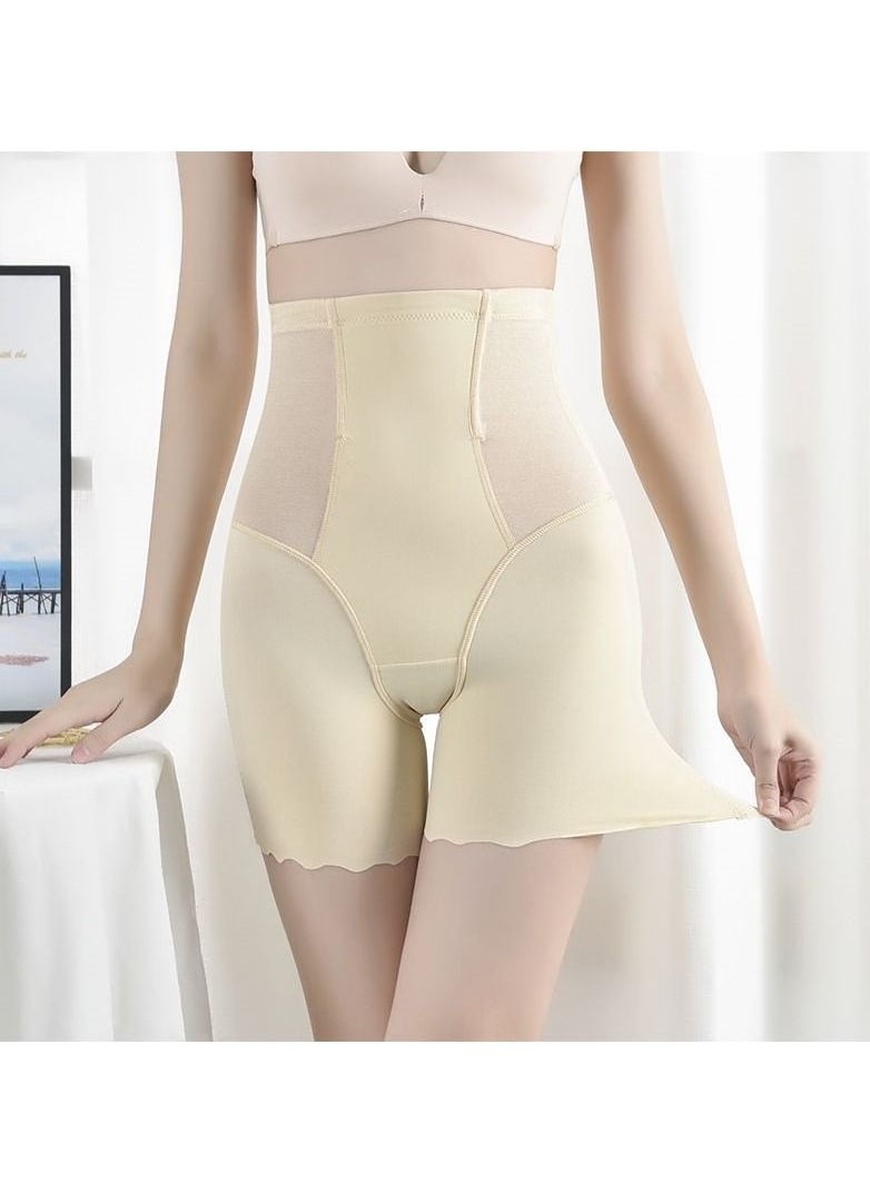 Generic - Women Mesh Splicing High Waist Body Shaper Shorts Tummy Control Shapewear Thigh Slimmer Seamless Safety Pants Beige - Image 1