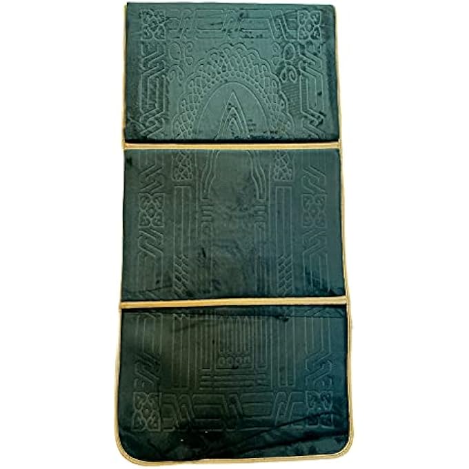 rayihni Foldable Prayermeditation Mat With Back Rest Sajjada Janamaz Dark Green - Image 4