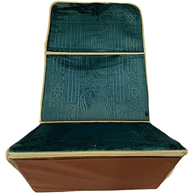 rayihni Foldable Prayermeditation Mat With Back Rest Sajjada Janamaz Dark Green - Image 3
