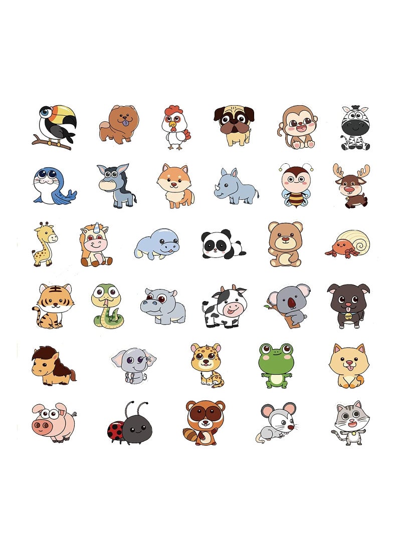 null - Animal stickers, a set of 103 pieces of stickers with cute animal graphics for children from Up to Date, cartoon waterproof stickers for children's rooms, windows, laptops and water bottles, an ideal - Image 1