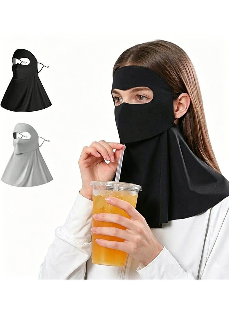 HaDoii 2-Pack UV Face Mask Convenient for Drinking Water, Cooling Face Cover for Sun Protection UPF 50+, Breathable Mask - Image 1