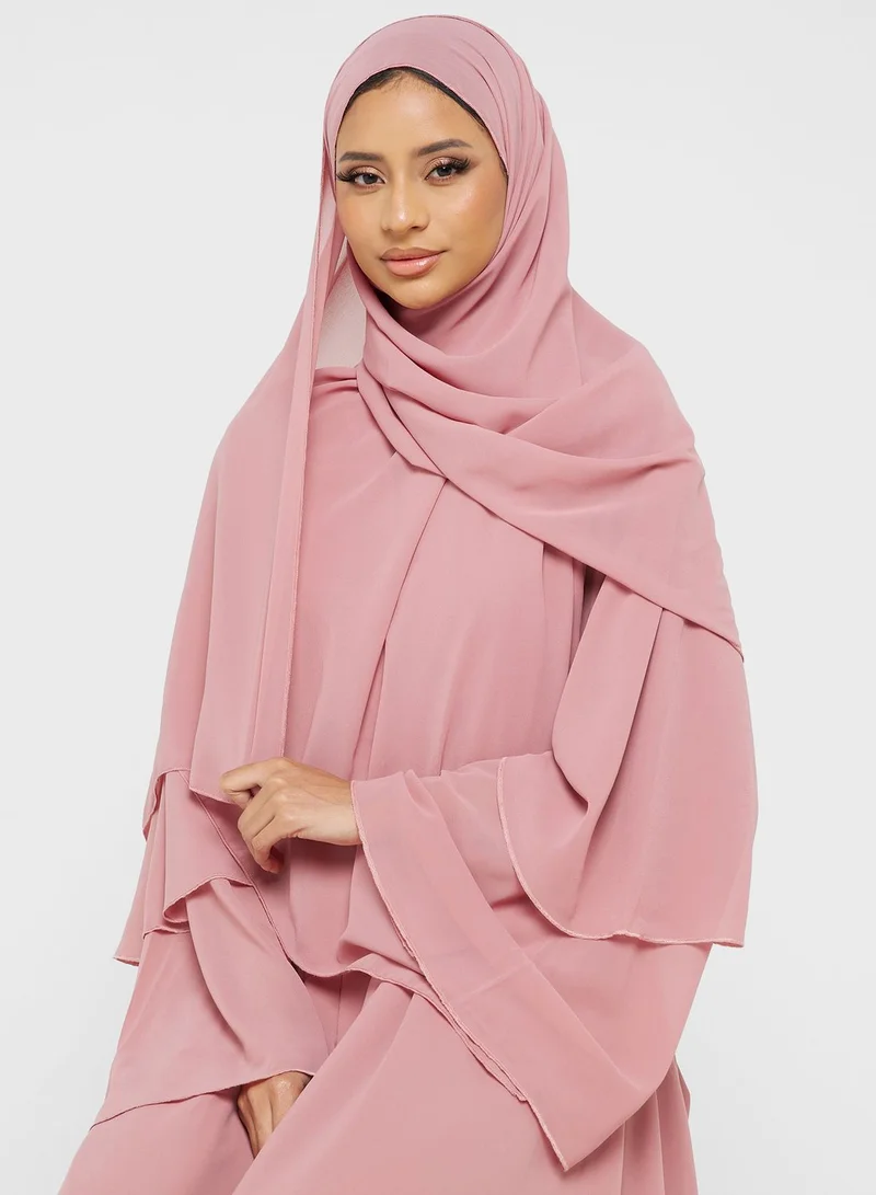 Khizana Layered Hem Abaya