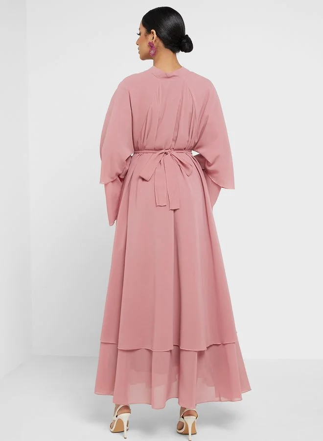 Khizana Layered Hem Abaya