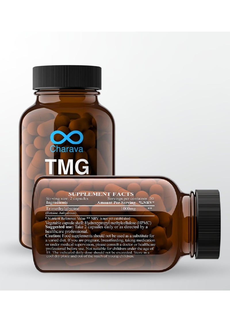 Charava Charava TMG | Premium Vegan Trimethylglycine (TMG) Supplement | 1,000mg per Serving, 30 Servings  - Image 3