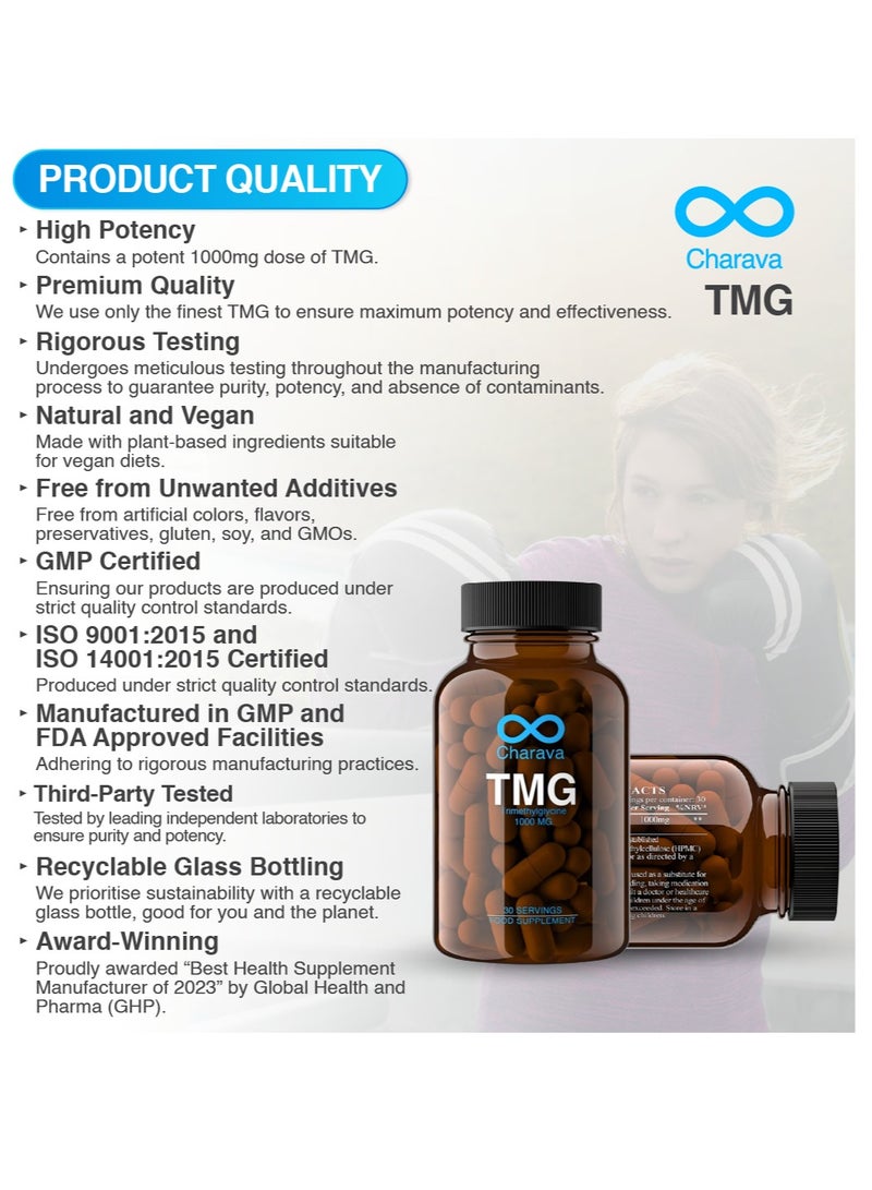 Charava Charava TMG | Premium Vegan Trimethylglycine (TMG) Supplement | 1,000mg per Serving, 30 Servings  - Image 4