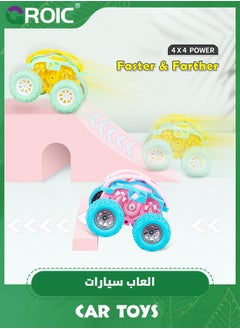 GROIC Car Toys for Kids, Pull Back Cars Toys for Toddler, Monster Trucks for Kids,Friction Powered Toy Cars Push and Go Vehicles,Monster Truck Toys  - Image 4