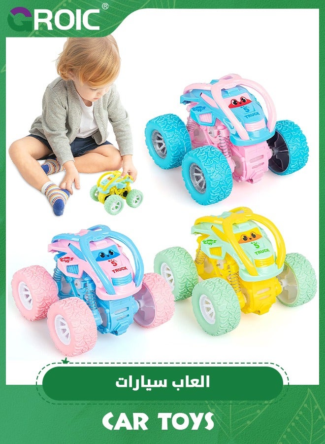 GROIC Car Toys for Kids, Pull Back Cars Toys for Toddler, Monster Trucks for Kids,Friction Powered Toy Cars Push and Go Vehicles,Monster Truck Toys - Image 1