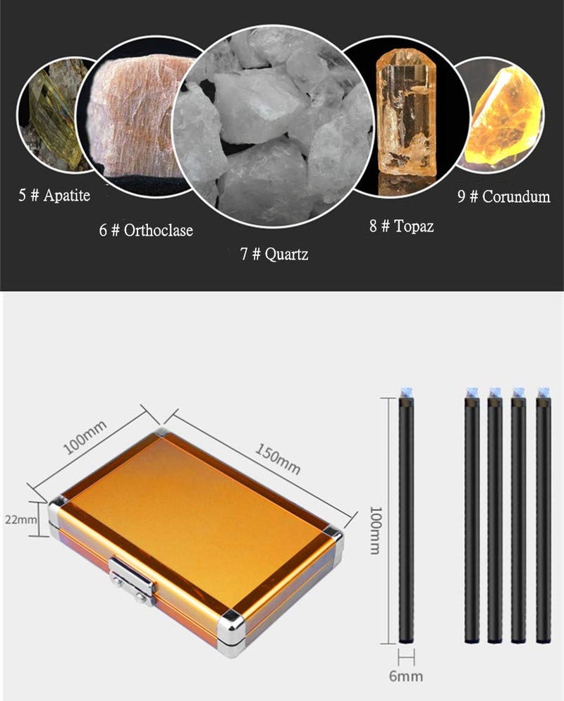 Saladulce Mohs Hardness Test Kit Mohs Hardness Picks 5 Pack Mohs Hardness Tester Industrial Mineral Identification Kit Gem Jade Jewelry 5-9 Scratch Tester - Image 3