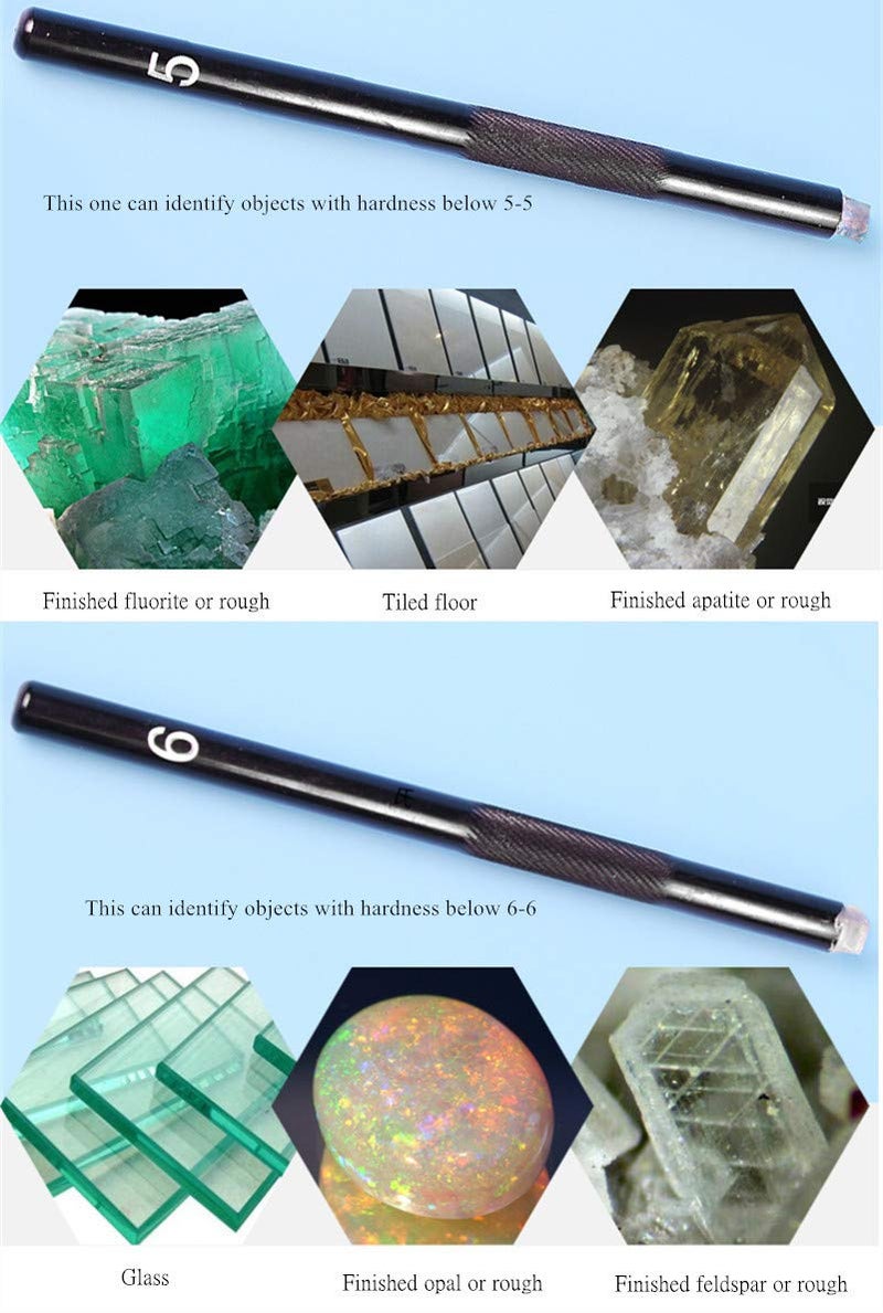 Saladulce Mohs Hardness Test Kit Mohs Hardness Picks 5 Pack Mohs Hardness Tester Industrial Mineral Identification Kit Gem Jade Jewelry 5-9 Scratch Tester - Image 4