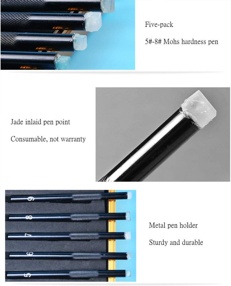 Saladulce Mohs Hardness Test Kit Mohs Hardness Picks 5 Pack Mohs Hardness Tester Industrial Mineral Identification Kit Gem Jade Jewelry 5-9 Scratch Tester - Image 2