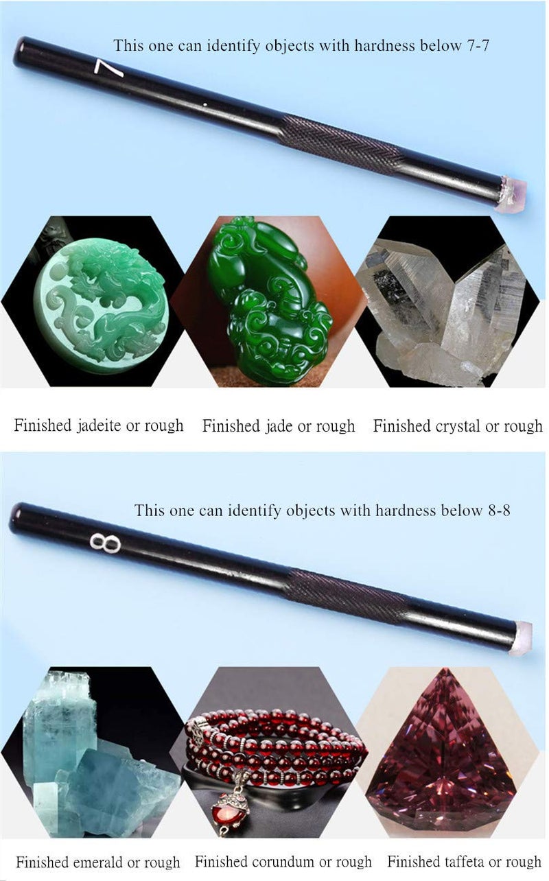 Saladulce Mohs Hardness Test Kit Mohs Hardness Picks 5 Pack Mohs Hardness Tester Industrial Mineral Identification Kit Gem Jade Jewelry 5-9 Scratch Tester - Image 5