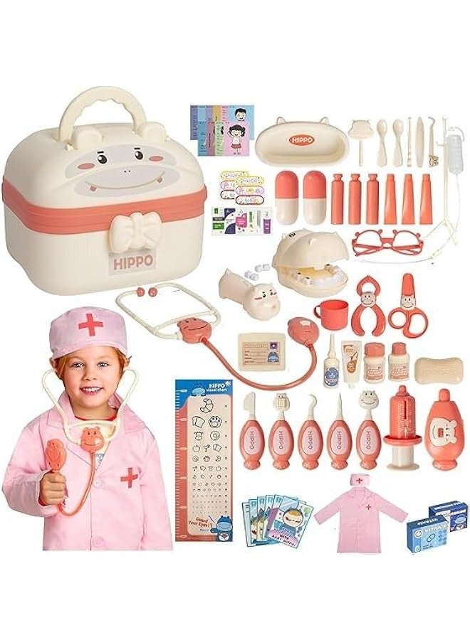 DURKU Children's Dentist Kit - 50+ Piece Doctor Pretend Play Set for Girls, Educational Toy, Birthday Gift, Role Play Toys, Dentist Toys for Girls - Image 1