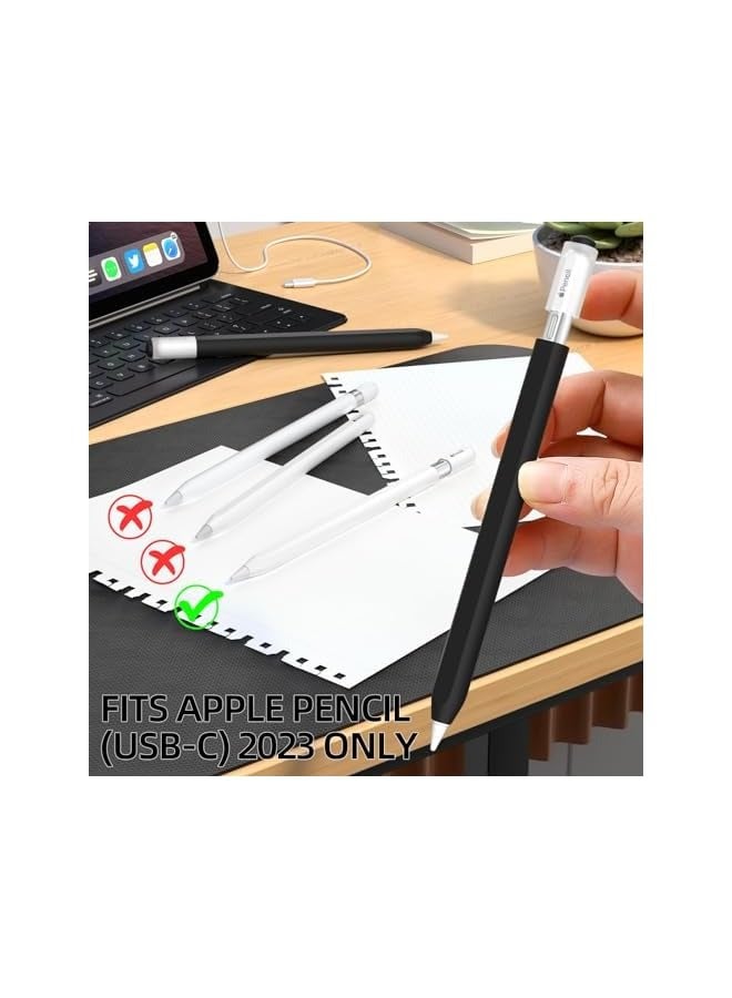 PROMASS Skin For Apple Pencil, Compatible with Apple Pencil USB C case, Non-Slip Silicone Sleeve Protective Cover for Apple Pencil (USB-C), Support Magnetic (Black)  - Image 5