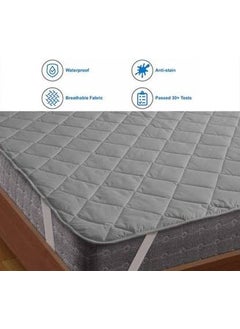 Rajasthan Crafts Rajasthan Crafts Premium Cooling Double Bed Size Waterproof Mattress Protector Smooth 3D Air Fabric Fits Up 821 Inch Deep Pocket Breathable Noiseless Cover VinylFree Washable Grey 72x75 Inch  - Image 4