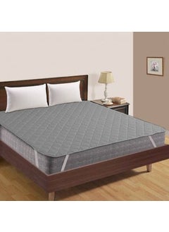 Rajasthan Crafts Rajasthan Crafts Premium Cooling Double Bed Size Waterproof Mattress Protector Smooth 3D Air Fabric Fits Up 821 Inch Deep Pocket Breathable Noiseless Cover VinylFree Washable Grey 72x75 Inch  - Image 1