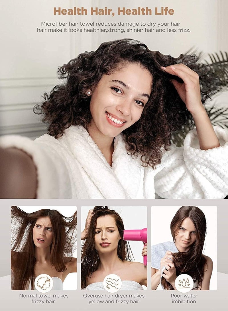 SHAYDX Microfiber Hair Towel Wrap (3-Pack) – Super Absorbent Quick-Dry Hair Turban for Women, Anti-Frizz, Soft & Lightweight, Ideal for Curly Hair - Image 3