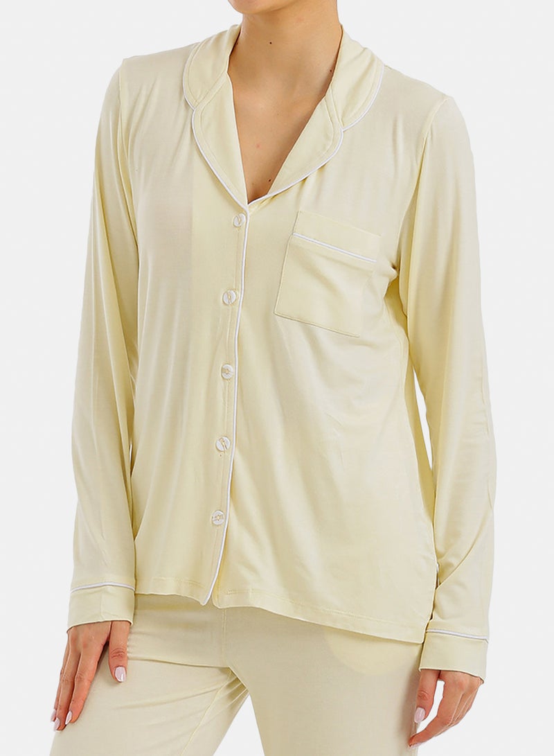 Carina Contrast-Pipe Pyjama Set - Image 5
