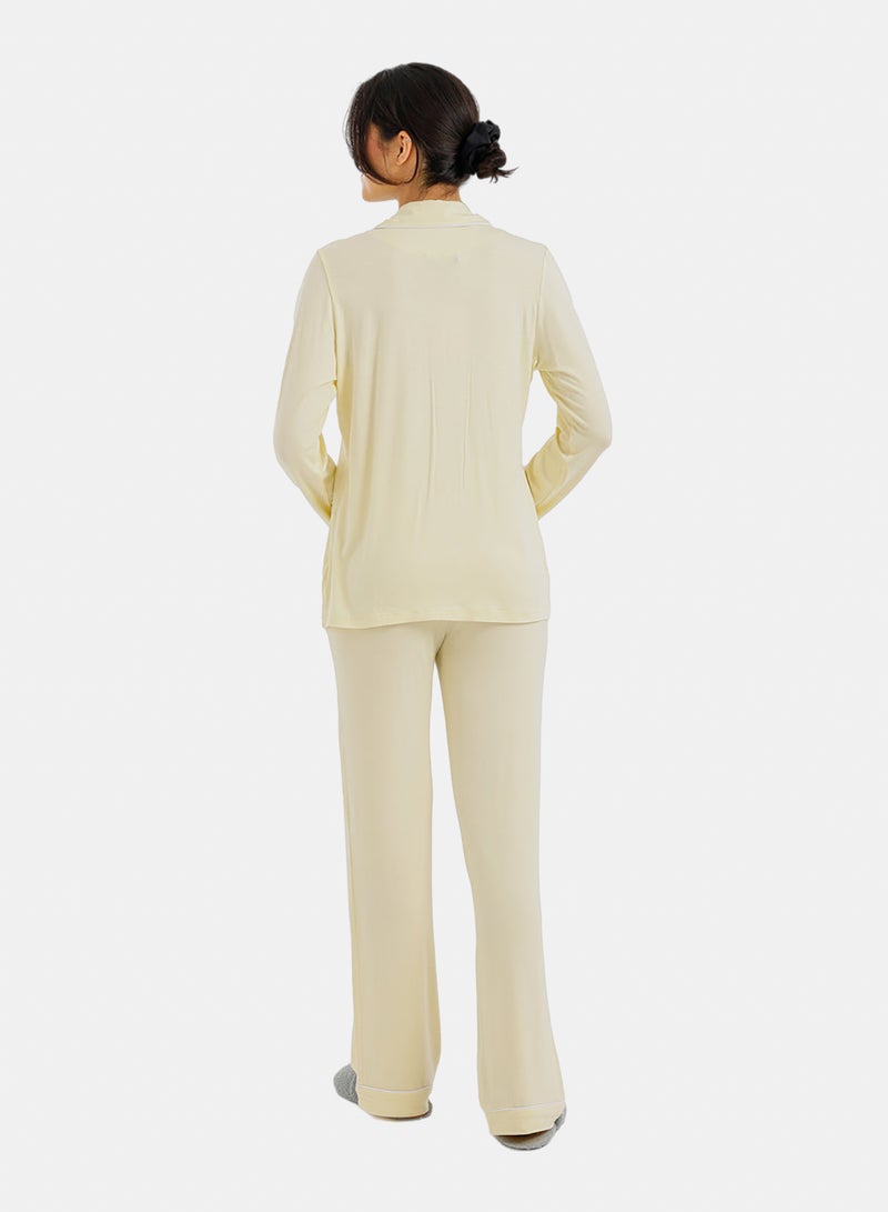 Carina Contrast-Pipe Pyjama Set - Image 4
