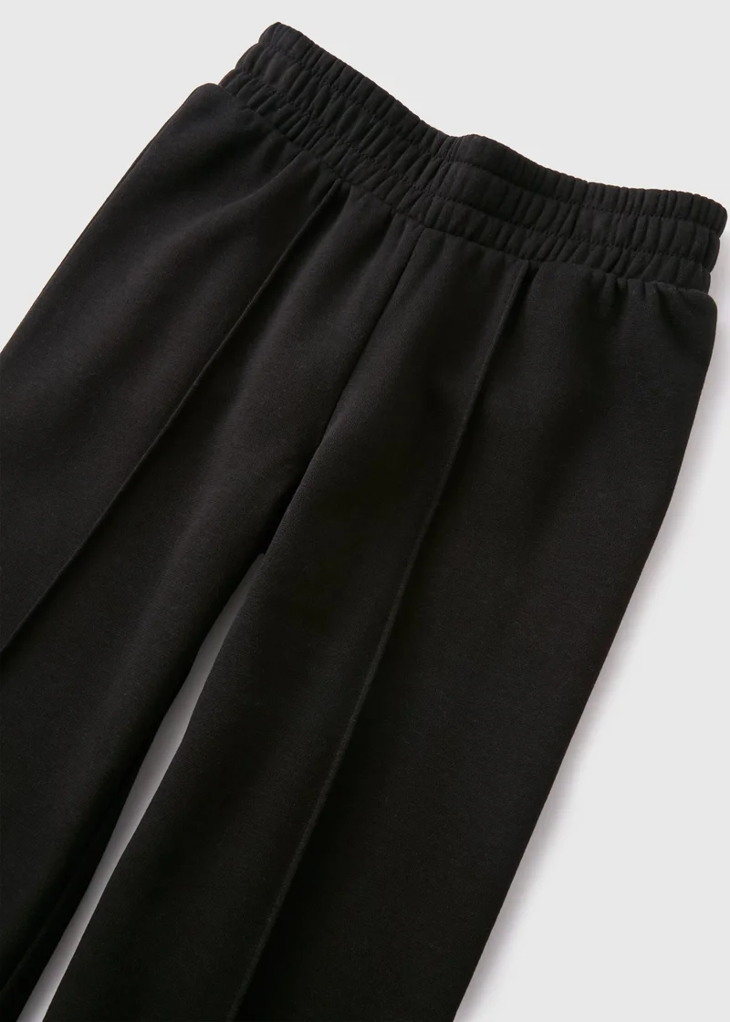 Matalan Girls Black Wide Leg Jogging Bottoms