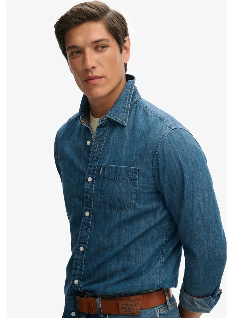 Superdry  Essential Long Sleeve Denim Shirt for Men | Best Price UAE