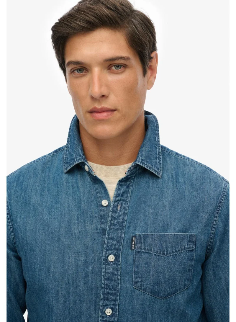 Superdry  Essential Long Sleeve Denim Shirt for Men | Best Price UAE