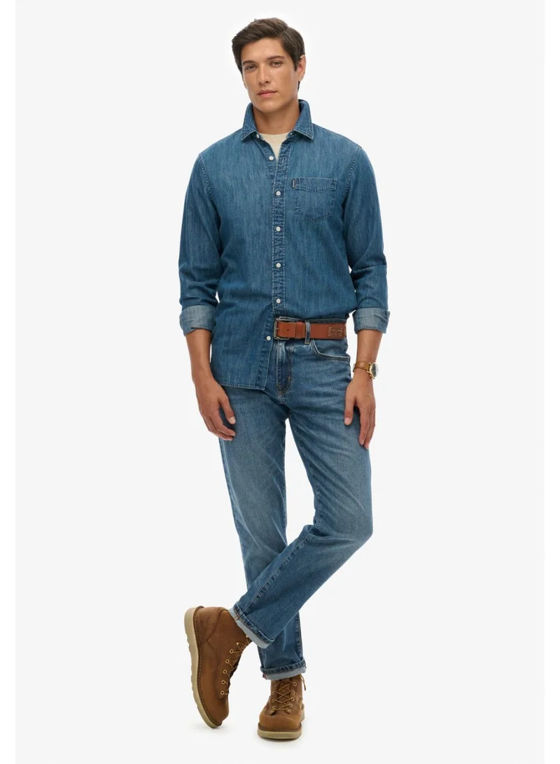 Superdry  Essential Long Sleeve Denim Shirt for Men | Best Price UAE