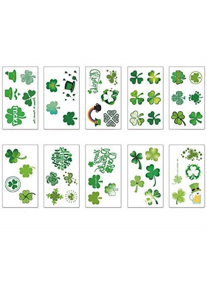 GOMING St. Patrick's Day Tattoos 120 pcs Temporary Shamrock Tattoos 20 Set for St. Paddy's day Irish Tattoo Sticker Clover Tattoos Parade Party Favors Decorations - Image 1