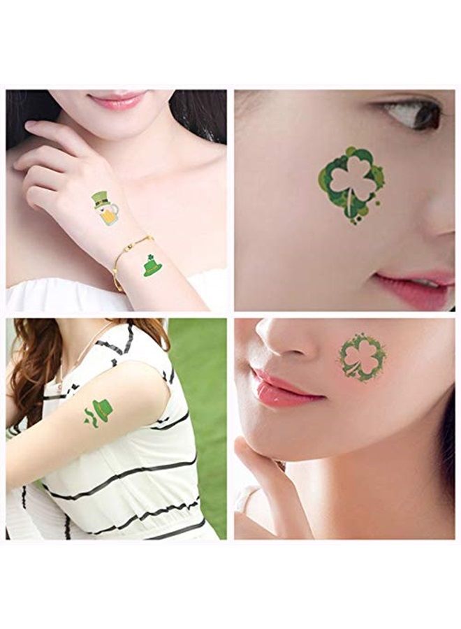 GOMING St. Patrick's Day Tattoos 120 pcs Temporary Shamrock Tattoos 20 Set for St. Paddy's day Irish Tattoo Sticker Clover Tattoos Parade Party Favors Decorations - Image 2
