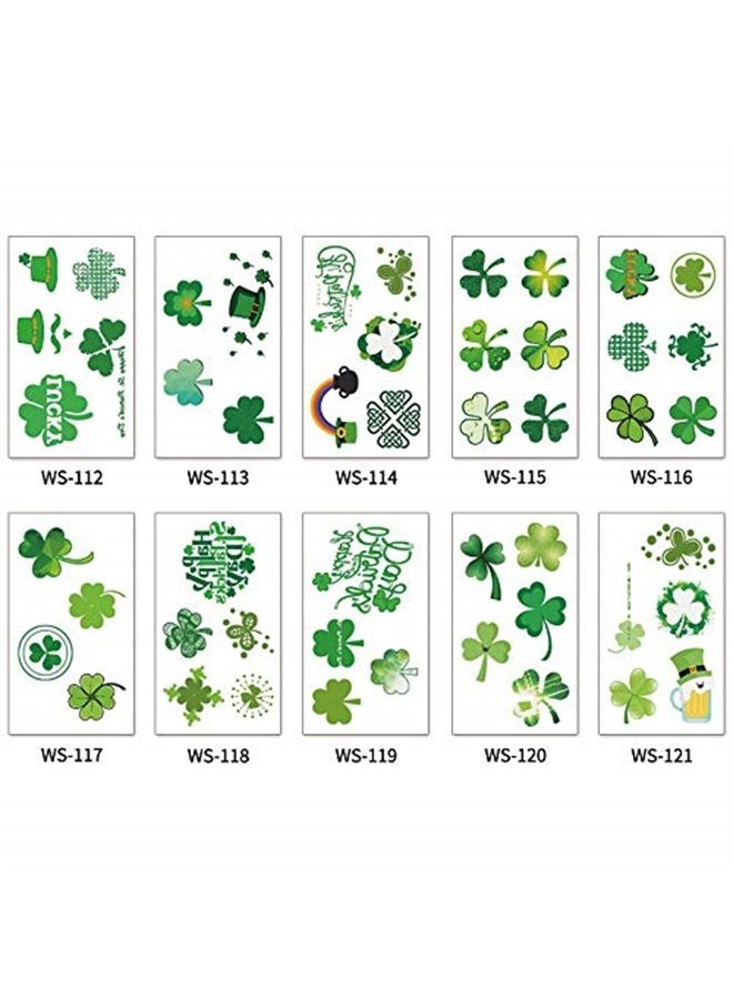 GOMING St. Patrick's Day Tattoos 120 pcs Temporary Shamrock Tattoos 20 Set for St. Paddy's day Irish Tattoo Sticker Clover Tattoos Parade Party Favors Decorations - Image 3
