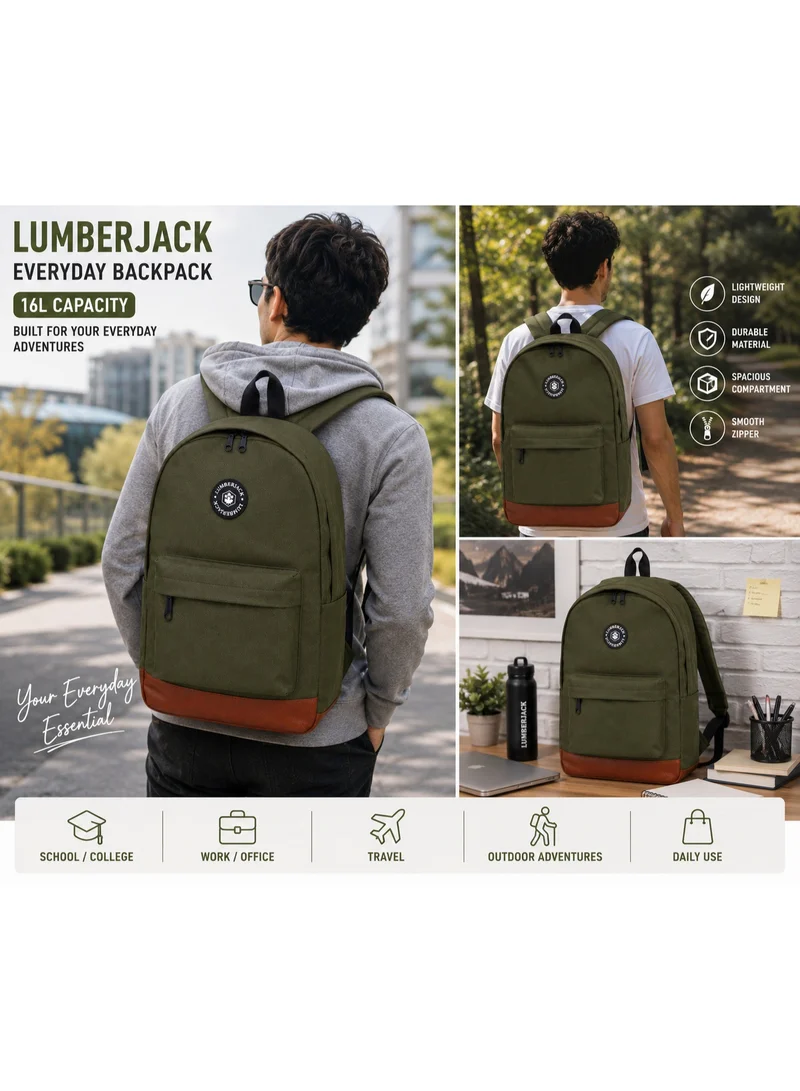 Lumberjack  Lumberjack 16L Backpack for Men & Women, Lightweight Everyday Bag with Laptop Compartment, Front Pocket & Durable Polyester  | Best Price UAE