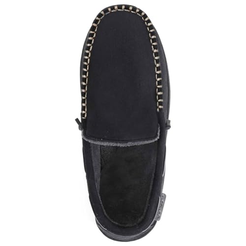 Zigzagger Men's Moccasin Slippers Memory Foam House Shoes, Indoor and Outdoor Warm Loafer Slippers, Vanta, 9 M US - Image 3