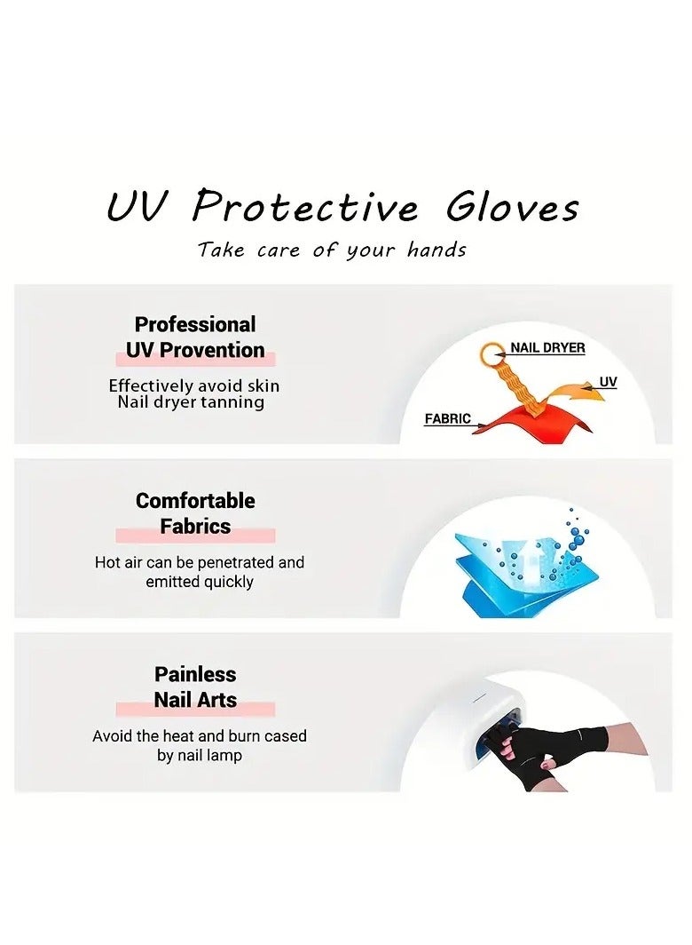 RTYY Nail lamp UV protective gloves,，manicure lamp gloves,women's driving gloves - Image 5
