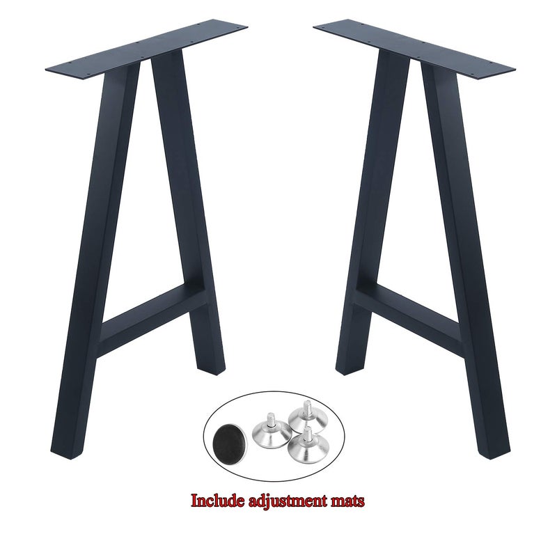 Womio 2Pcs Metal Furniture Legs Rustic Decory A Shape Table LegsDesk LegsHeavy Duty Dining Table LegsIndustrial ModernBlackH28 x L175 inchs - Image 2