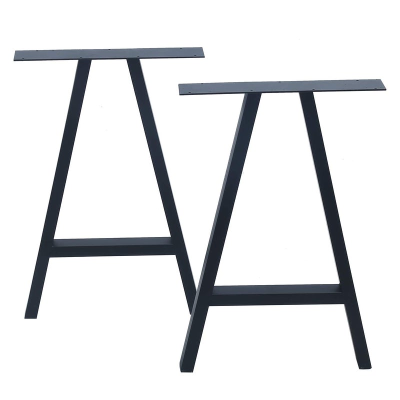 Womio 2Pcs Metal Furniture Legs Rustic Decory A Shape Table LegsDesk LegsHeavy Duty Dining Table LegsIndustrial ModernBlackH28 x L175 inchs - Image 3