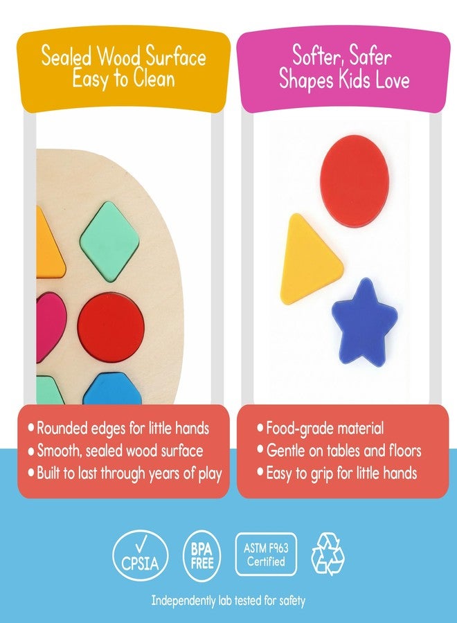 7 Days of Play Shape Puzzle for Kids, Sensory Bin Insert for Sensory Tables, Silicone Geometric Shapes, Wooden Fine Motor Learning Toy by 7 Days of Play - Image 4