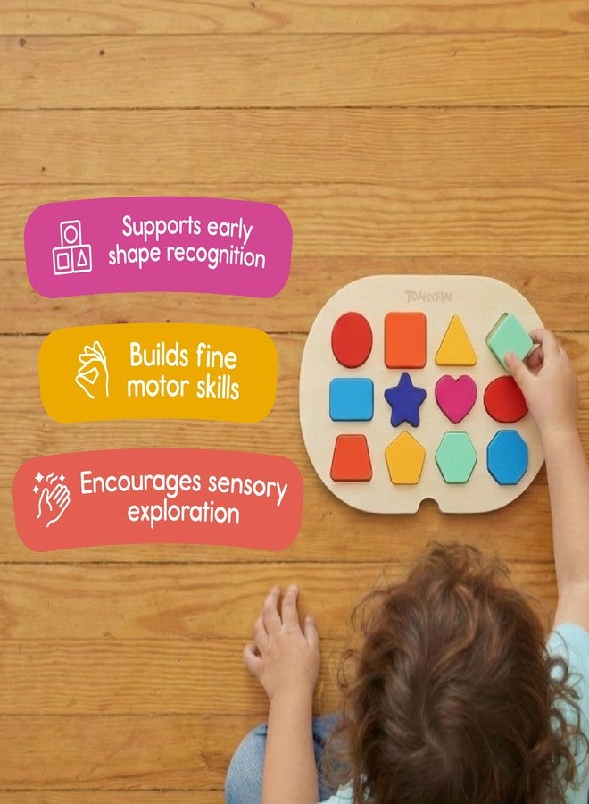 7 Days of Play Shape Puzzle for Kids, Sensory Bin Insert for Sensory Tables, Silicone Geometric Shapes, Wooden Fine Motor Learning Toy by 7 Days of Play - Image 3