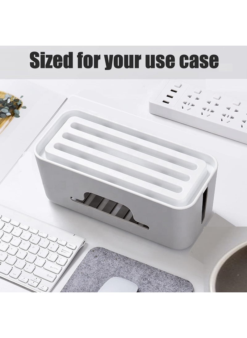 Generic White Cable Management Box with Mobile Stand Desk Computer Cable Hide Wires Power Strips Surge Protector Wire Organizer with Phone StandSafe ABS Material Home Office  - Image 5