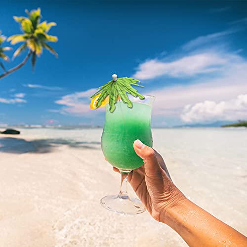 Coolrunner 50pcs Cocktail Umbrellas for Drinks, Coolrunner Coconut Palm Tree Umbrella Toothpicks, Tropical Umbrella Decorations for Drinks Cocktail Cupcake Fruit - Add a Great Addition to Themed Party - Image 3